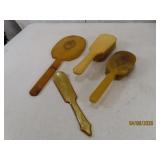 antique 4pc Celluloid Dresser embossed SET