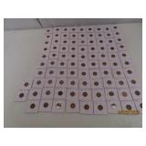 ~100 asst c1950s sleeved Wheat Pennies Cents