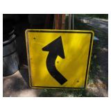 Vintage Road Sign Alum "CURVE"