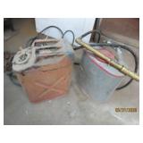 (2) Metal 5gal ish Gas~Liquid Storage Cans