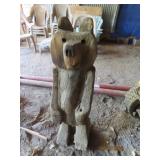 Wooden 40" Chainsaw Carved BEAR Statue
