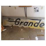 Antique RIO GRANDE RR 24x98.5 Metal Railroad Sign