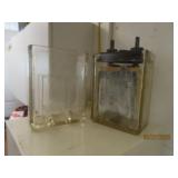 (2) Antique Glass Battery Jars *1 w/ battery* 10"