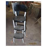 Steel Black/White classic Folding Step Stool