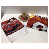 Bill, Elliott collectibles, flags, and hat