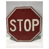 Vintage metal embossed stop sign 24 inches