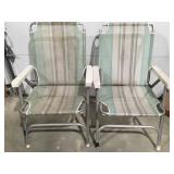 Two outdoor folding chairs aluminum