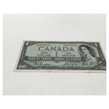 1954 Canada one dollar bill