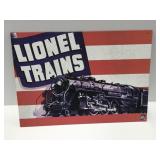 Lionel trains, metal sign