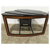 BellO Glass top and shelved TV stand 44" x 24" x