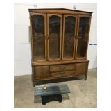 Buffet curio cabinet, glass shelves, drawers 78"