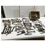 Antique wrenches, pliers, water pump wrenches
