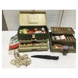 Two fishing tackle boxes with contents