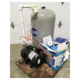 Shallow well pump, large and small pressure tank