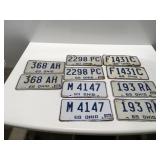 Five sets of 1969 Ohio license plates