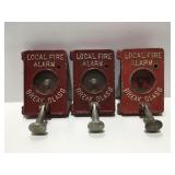 3 Vintage auto call fire alarm break glass