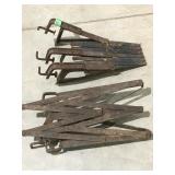 Antique running board, luggage racks