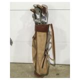 Vintage, golf clubs and bag