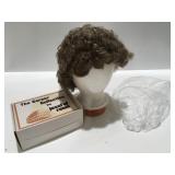 Styrofoam head with wig