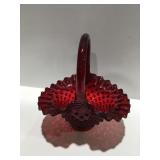 Fenton Nobnail Ruby, red basket