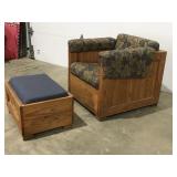Chair and ottoman wood heavy