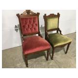 2 vintage Victorian style chairs