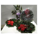 Vintage plastic Christmas wreaths & easter door