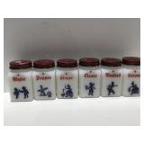 Vintage dove milk, glass seasoning, containers
