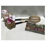 Miscellaneous tennis, rackets puzzles NIB, teddy