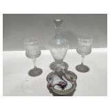 Glass decanter , Crystal stemware