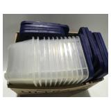 11 plastic shoebox containers with lids