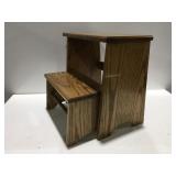 Oak folding stepstool