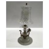 Vintage small glass lamp 14 inches tall