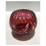 Cranberry cut glass crystal
