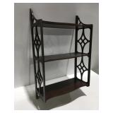 Vintage, three tier wooden wall shelf