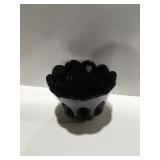 Tiffin Black Amethyst glass vase