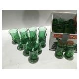 Anchor, hocking, green glasses 6" & 5 1/2"10 6