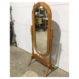 Oak floor mirror 64" x 26"