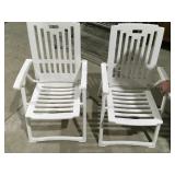 2 plastic folding chairs