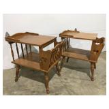 2 Wood side tables 23" x 15" x 24" t