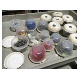 Plastic containers with hardware