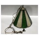 Vintage hanging lampNot sure if it is glass or