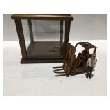 Wood forklift with display case