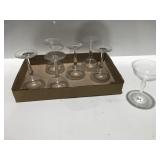 7 etched glass stemware