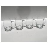 4 glass handled tumblers