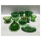 Vintage green glassware