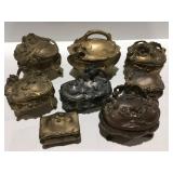 Vintage metal trinket jewelry boxes