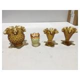 Fenton amber hobnail