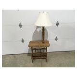 Magazine stand w/ lamp 58"