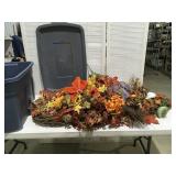 Fall flower decor in tote